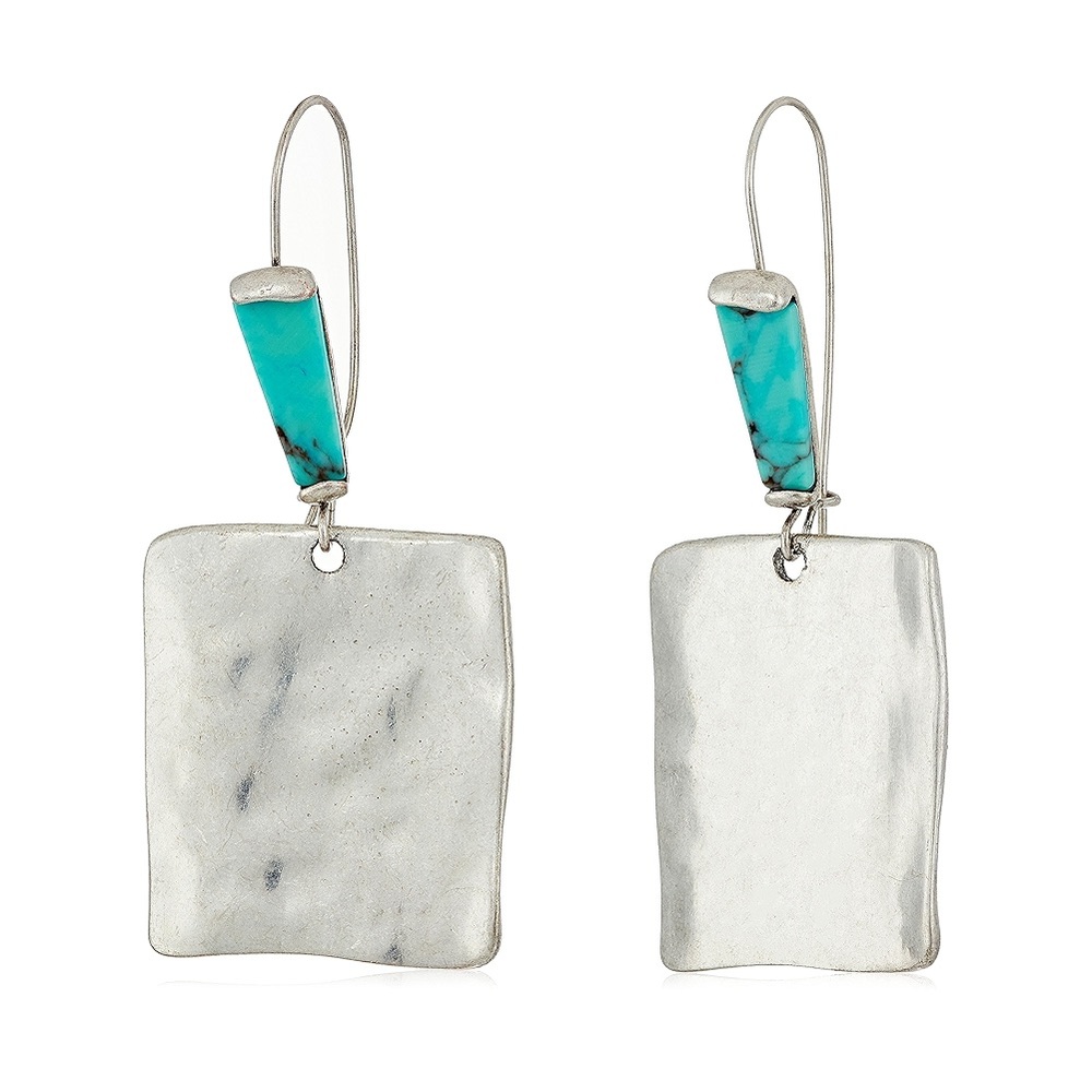 Robert Lee Morris Silver Earrings with Turquoise Accents
